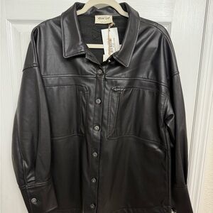 New In Black Leather Jacket